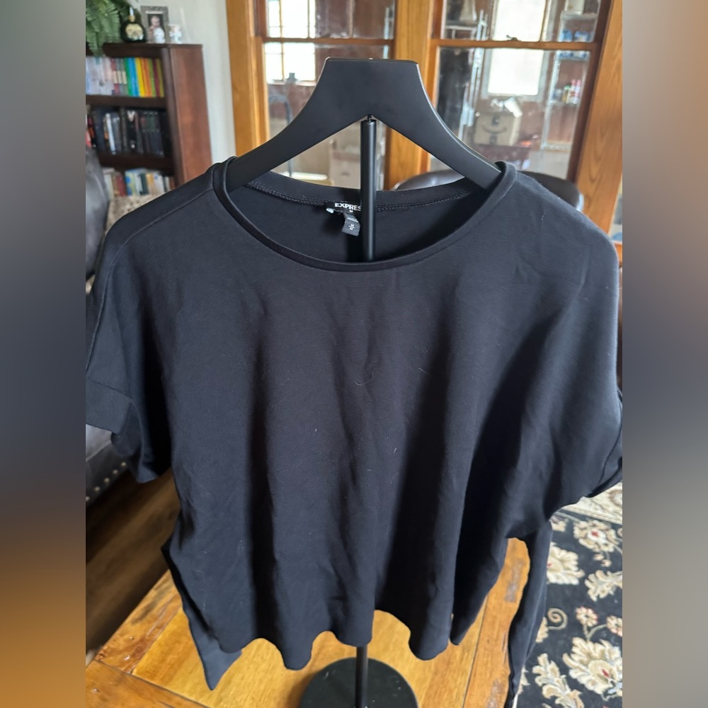 Express Black Tie Waist Top Women’s Medium